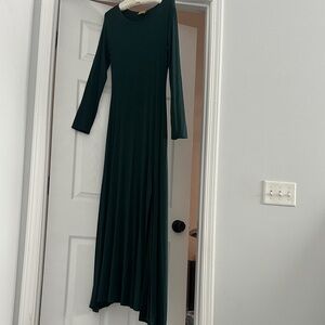 Lulu's Dark Green Asymmetrical Dress